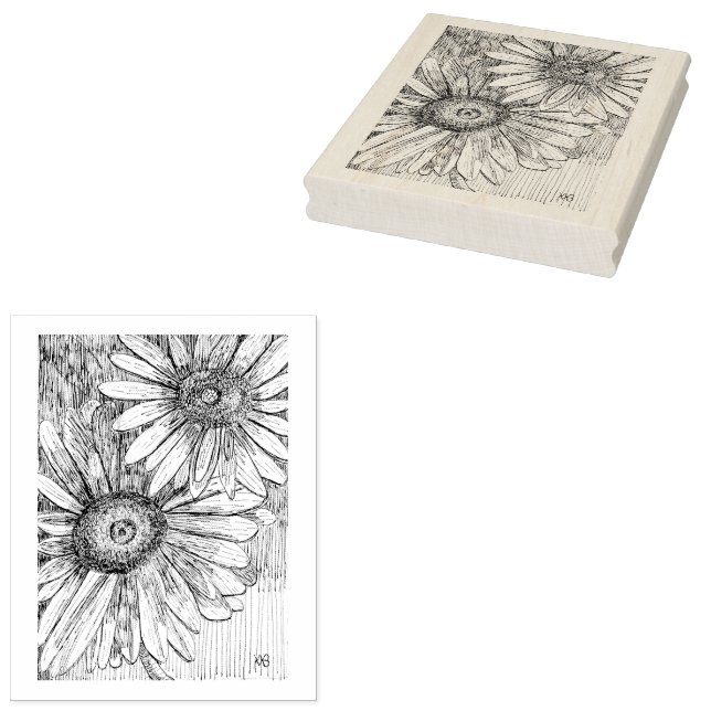 Märzveilchen mit Feder und Tinte Gummistempel (Stempel)