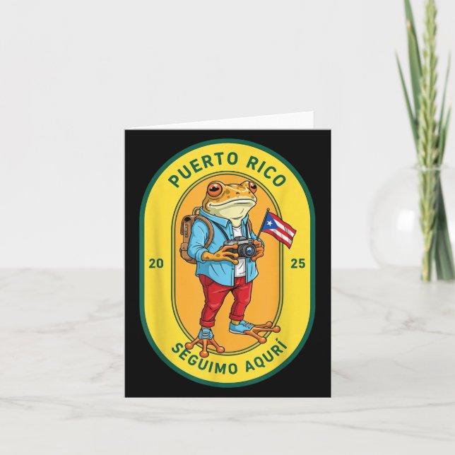 Más Fotos Puerto Rico Rico Flag Funny Sapo Concho Karte (Vorderseite)