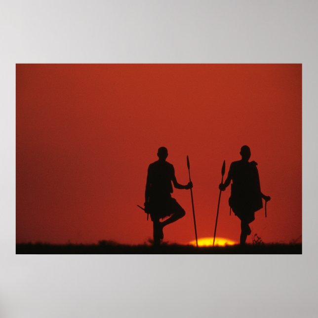 Masai at Sunset Poster (Vorne)