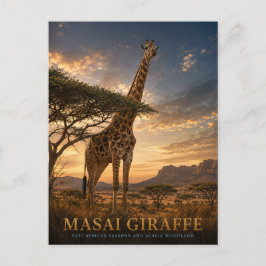 Masai-Giraffe-Savanne TIEREN Postkarte