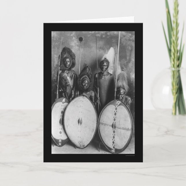 Masai-Krieger Kenia, Afrika 1920 Karte (Vorderseite)