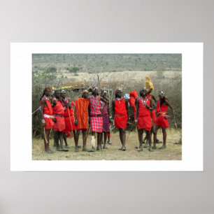 MASAI WARRIOREN IN KENIA AFRIKA POSTER