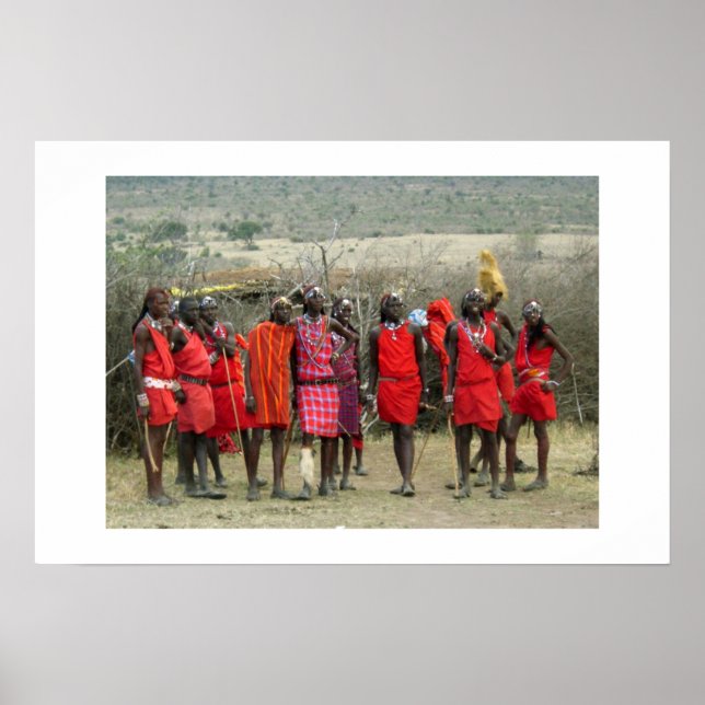 MASAI WARRIOREN IN KENIA AFRIKA POSTER (Vorne)