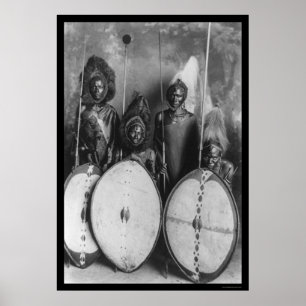 Masai Warriors Kenya, Afrika 1920 Poster