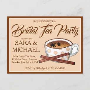 Masala Chai Bridal Polterabend Teacup Party Einladungspostkarte