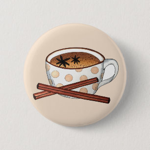 Masala Chai Teacup Indian Spiced Black Tee Cuppa Button
