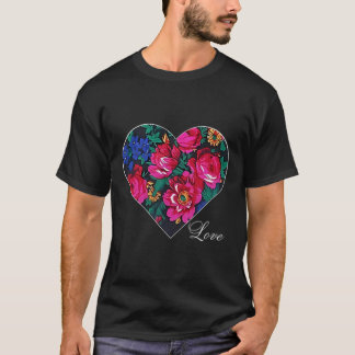 Masani Scarf Floral Heart Liebe Native American T-Shirt