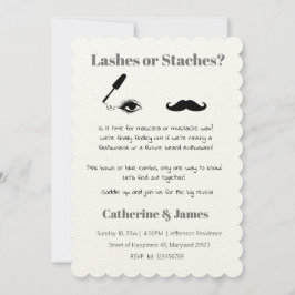Mascara oder Mustache Funny Quirky Gender Reveal Einladung