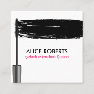 Mascara Strokes Eyelashes Erweiterung Brow Bar Quadratische Visitenkarte