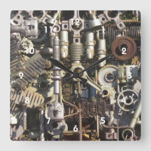 Maschinen für Dampfmaschinen Quadratische Wanduhr