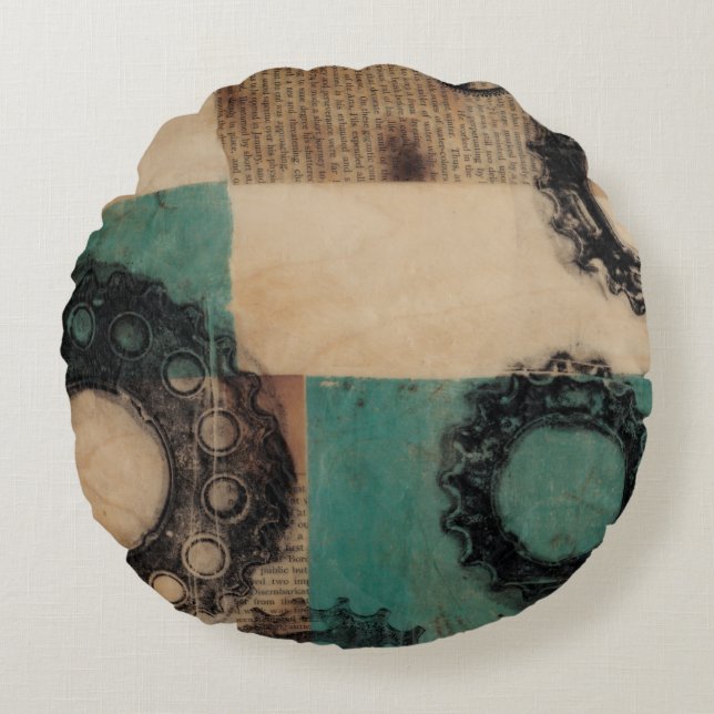 Maschinen II Rundes Kissen (Vorderseite)