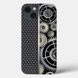 Maschinenbaugetriebe und Mesh-Muster iPhone 13 Hülle