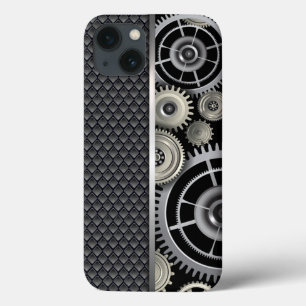 Maschinenbaugetriebe und Mesh-Muster iPhone 13 Hülle