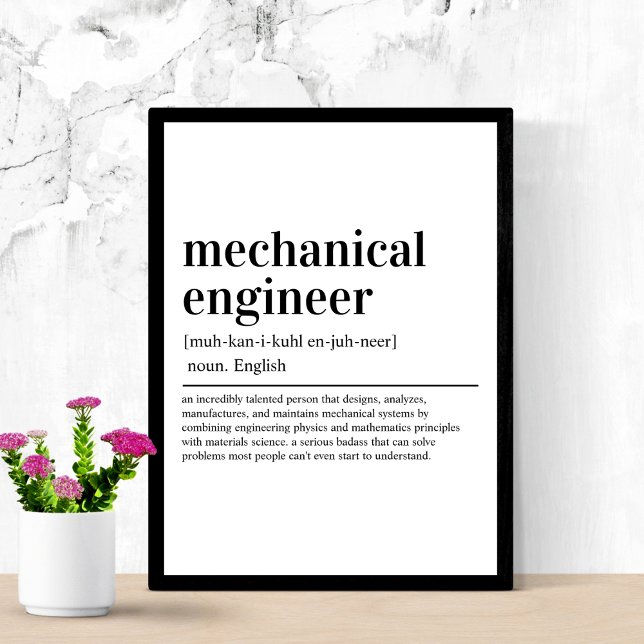 Maschinenbauingenieur - Definition für "Funny Engi Poster (Von Creator hochgeladen)