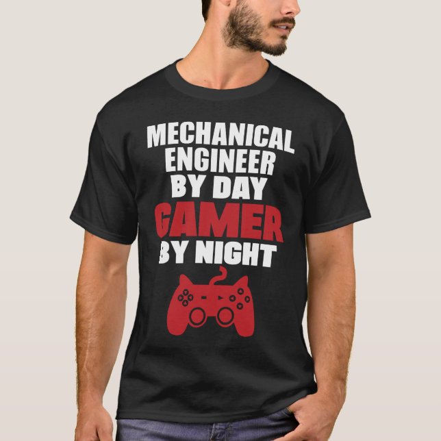 Maschinenbauingenieur durch Tagesgamer bis zum T-Shirt (Vorderseite)