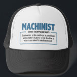 Maschinenbauingenieur Typografie Truckerkappe<br><div class="desc">Dieses witzige maschinistische Definitionsdesign ist sicher ein großartiges Geschenk für den Ingenieur in der Familie oder Mitarbeiter zu jeder Zeit</div>