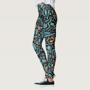 Maschinenelemente Nahtloses Muster Leggings