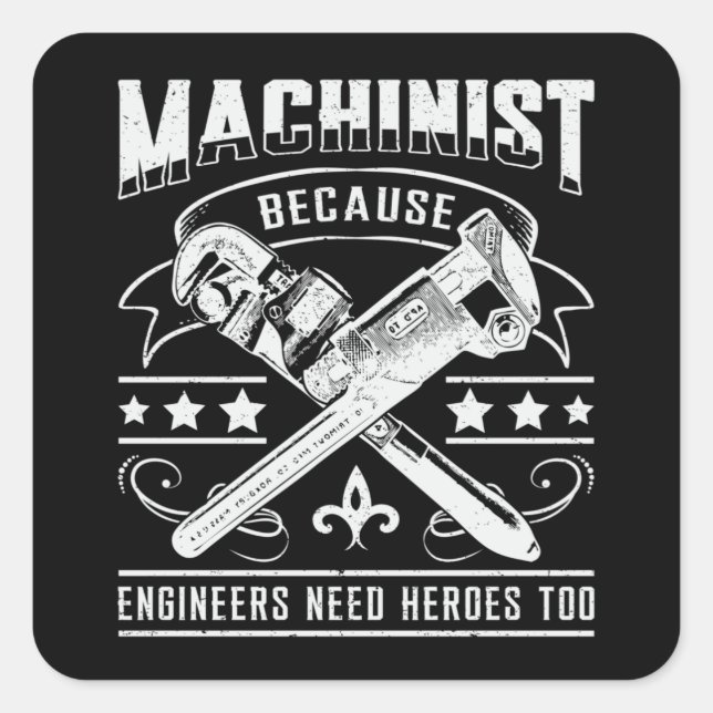 Maschinengeschenkidee für CNC-Maschinen Quadratischer Aufkleber (Vorderseite)