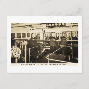 Maschinenraum auf der S.S. Greater Detroit - D&C L Postkarte