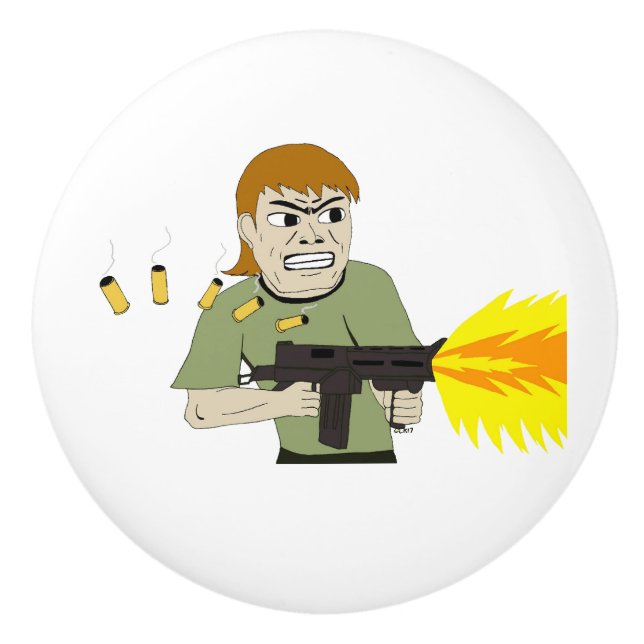 Maschinenschieber Keramikknauf (Vorderseite)