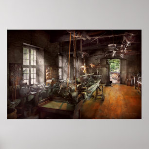 Maschinist - Drehmaschine - Eine lange Drehmaschin Poster