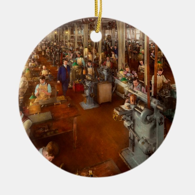 Maschinist - Hände auf Arbeit 1904 Keramik Ornament (Vorne)