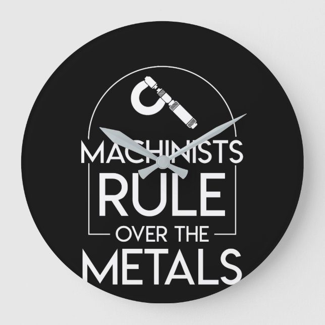 Maschinist-Regel über dem Metallmaschinisten Große Wanduhr (Vorderseite)