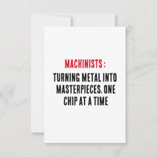 Maschinisten: Metall in Meisterwerke verwandeln, e Dankeskarte