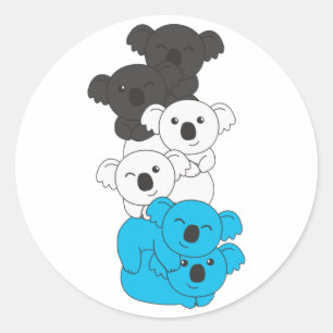 Mascic Flag Pride Lgbtq Niedlich Koala Pile Classi Runder Aufkleber