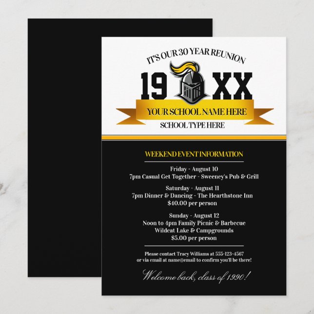 Mascot Banner Class Wiedersehen Einladungen (Vorne/Hinten)