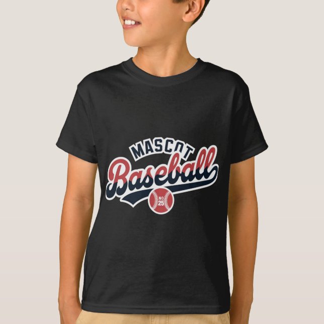 Mascot Baseball Retro-Logo T-Shirt (Vorderseite)