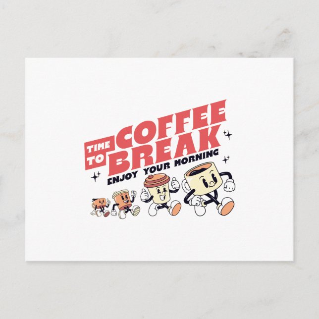 Mascot-Kaffee - Zeit zum Kaffeepause Postkarte (Vorderseite)