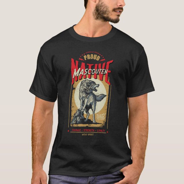 Mascouten indianischer Wolfgeist  T-Shirt (Vorderseite)