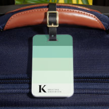Masculine Aquamarin Green Ombre Classic Monogram