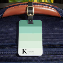Masculine Aquamarin Green Ombre Classic Monogram Gepäckanhänger