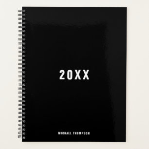 Masculine Black Monochrome Minimalistisch Planer