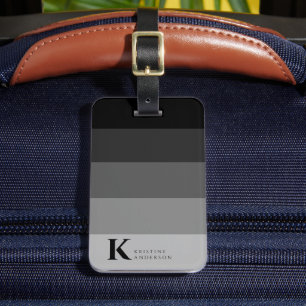 Masculine Black Ombre Gray Classic Monogram Gepäckanhänger