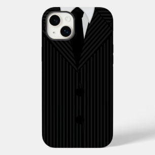 Masculine Black Pinstripe Anzug und Krawatte Klass Case-Mate iPhone 14 Plus Hülle