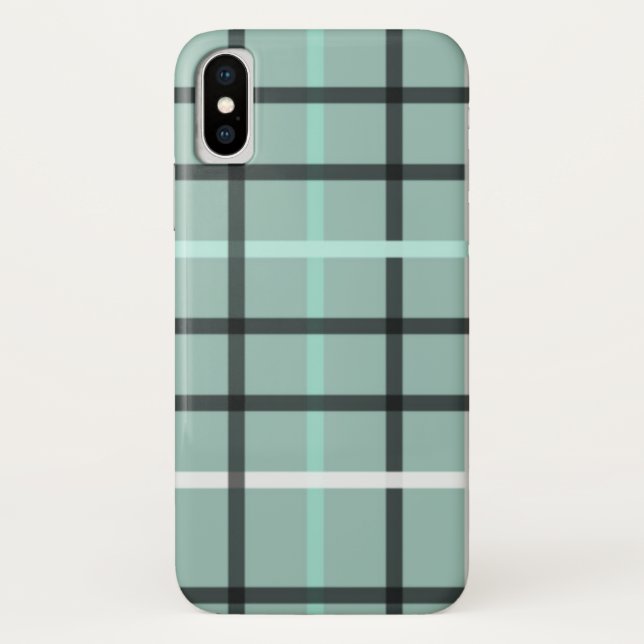Masculine Blue and Gray Kariert iPhone / iPad Gehä Case-Mate iPhone Hülle (Rückseite)