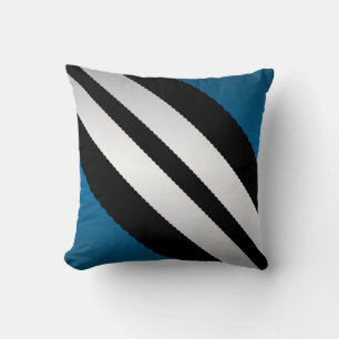 Masculine Blue Black Gray Streifen Design Kissen
