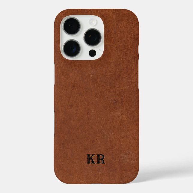 Masculine Brown Leather Textur Case-Mate iPhone Hülle (Rückseite)