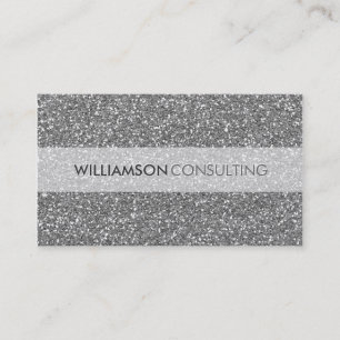 MASCULINE BUSINESS CARD fett silberner Glitzer Visitenkarte