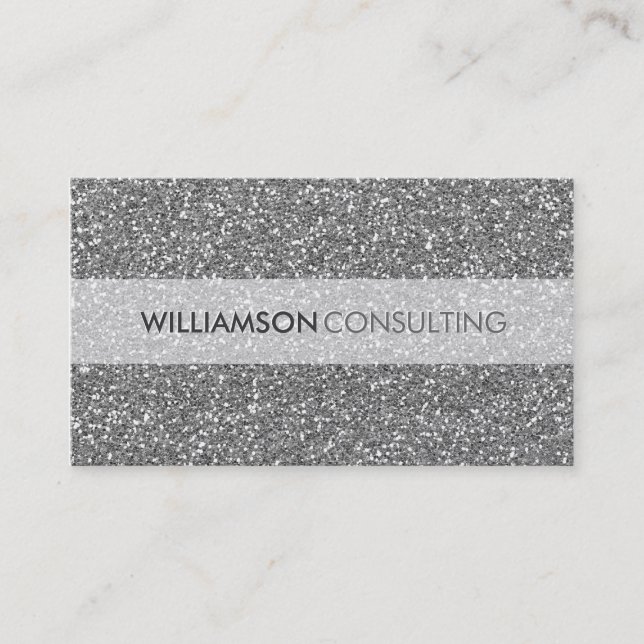MASCULINE BUSINESS CARD fett silberner Glitzer Visitenkarte (Vorderseite)