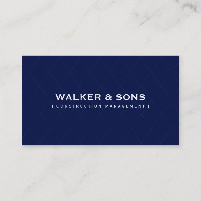 MASCULINE BUSINESS CARD :: schlicht smart marine b Visitenkarte (Vorderseite)