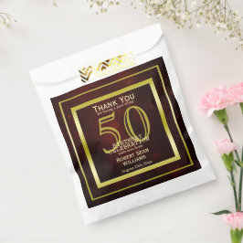 Masculine Double Gold Frame 50. Geburtstag Geschenktütchen