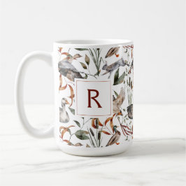 Masculine Duck Hunter Fall Foliage Monogramm Kaffe Kaffeetasse