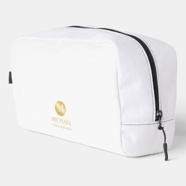 Masculine Gold Personalisierte Trauzeugen Waschbeutel (Rechte Ecke)