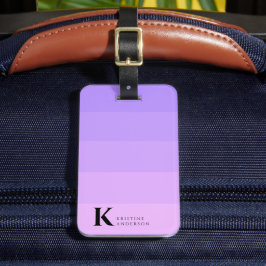 Masculine Lila Lilac Ombre Classic Monogram Gepäckanhänger