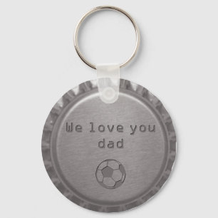 Masculine Moderne Silver Metal Flasche Cap Soccer Schlüsselanhänger