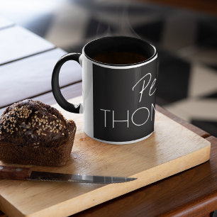 Masculine Monogram Black Tasse